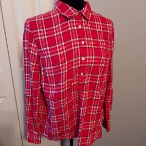 Tommy Hilfiger Plaid Roll Tab Long Sleeve Shirt Size Large